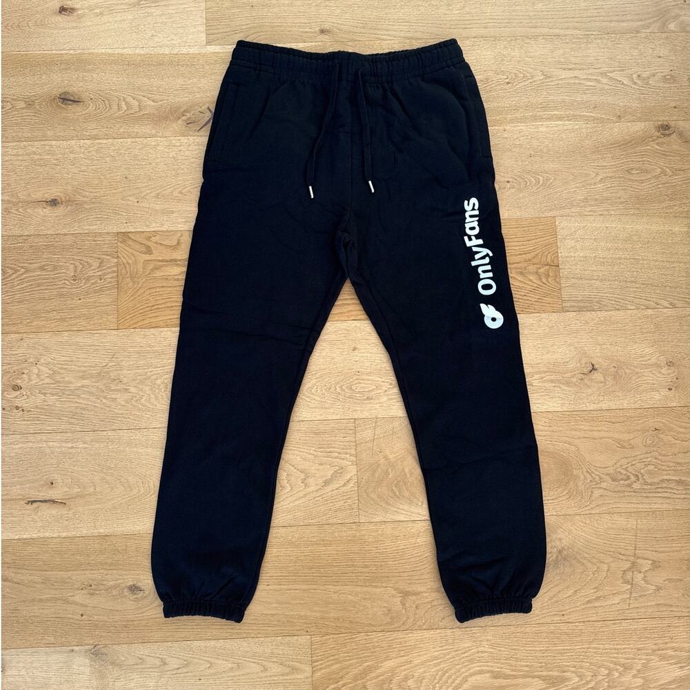 Only Fans - Logo Drawstring Waist Sweatpants Joggers in Black & White